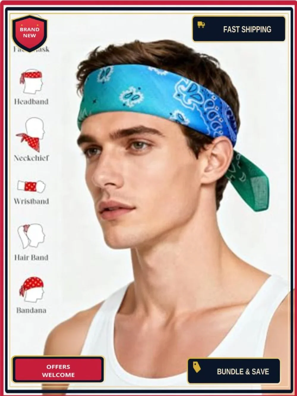 12 Paisley Cotton Bandanas Printed Head Scarf Set Unisex Adults Kids